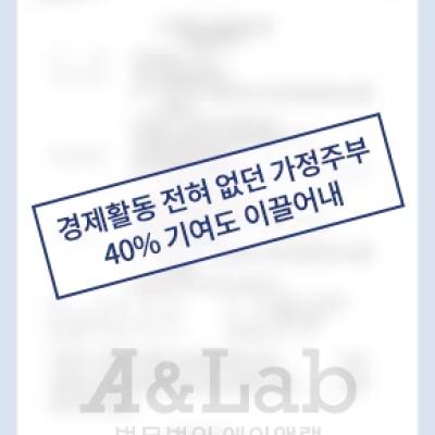 경제활동 전혀 없던 가정주부, 40% 기여도 인정